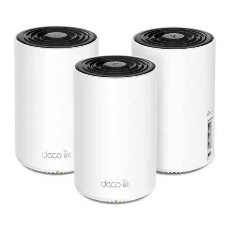 Router TP‑LINK AXE5400 Mesh Wi‑Fi 6E System — Tri‑Band 2.4/5/6 GHz, Abdeckung bis zu 670 m², 3× LAN, 4 interne Antennen