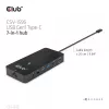 CLUB3D Type-C 7-in-1 Hub mit 2x HDMI, 2x USB Gen1 Type-A, 1x RJ45, 1x 3,5 mm Audio, 1x USB Gen1 Type-C 100W Buchse