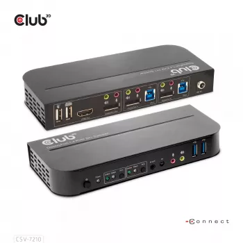 CLUB3D DisplayPort/HDMI KVM Switch für Dual DisplayPort 4K 60Hz