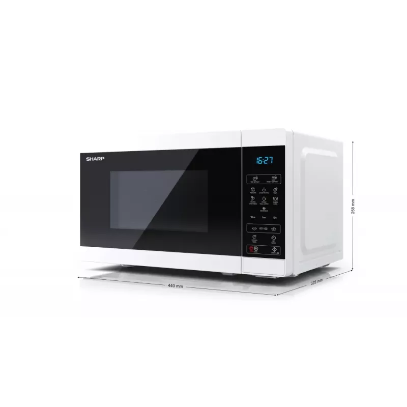 Sharp YC-MS02E-W Mikrowelle Schwarz, Weiß Solo-Mikrowelle Tischgerät 20 L 800 W