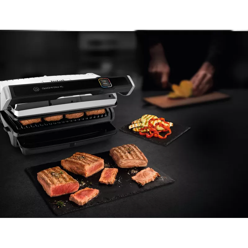 Kontaktgrill Tefal OptiGrill Elite XL GC760D Edelstahl 2200W