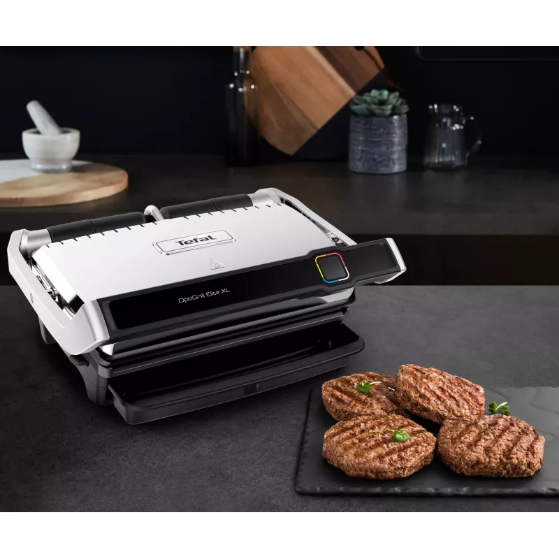 Kontaktgrill Tefal OptiGrill Elite XL GC760D Edelstahl 2200W