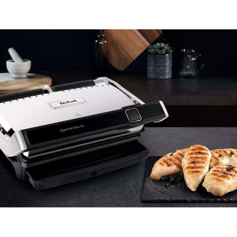 Kontaktgrill Tefal OptiGrill Elite XL GC760D Edelstahl 2200W