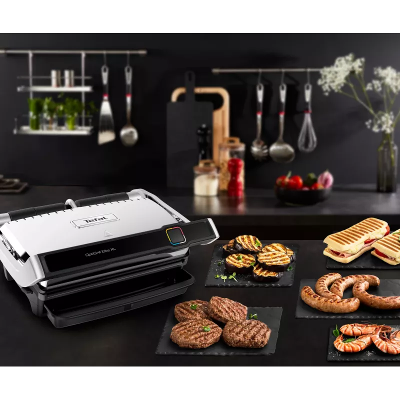Kontaktgrill Tefal OptiGrill Elite XL GC760D Edelstahl 2200W