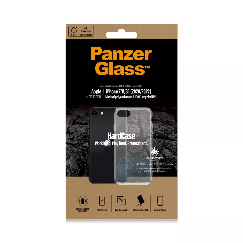 PanzerGlass ® HardCase iPhone SE (2020/2022) | 7 | 8, Cover, Apple, Apple - iPhone SE 2022, Apple - iPhone SE 2020, Transparent