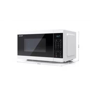 Sharp YC-MG02E-W Mikrowelle Blau, Weiß Tischgerät 20 L 800 W