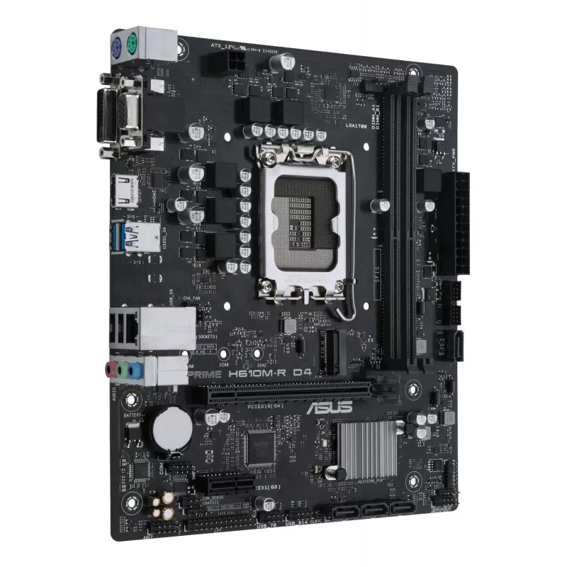 Motherboard ASUS PRIME H610M-R D4 — Intel H610, LGA 1700, Micro ATX, DDR4, 2 DIMM (bis zu 64 GB), M.2 & SATA III, USB Type-A