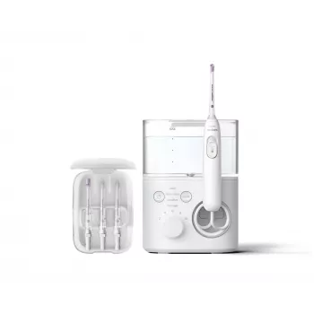 Munddusche Philips Power Flosser 7000 HX3911/40, batteriebetrieben, weiß, universelles AC-Ladegerät