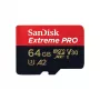 MicroSDXC Flash-Speicher SANDISK Extreme PRO 64GB UHS‑I U3 V30 A2, Lesen 200 MB/s, Schreiben 90–140 MB/s, inklusive SD-Adapter