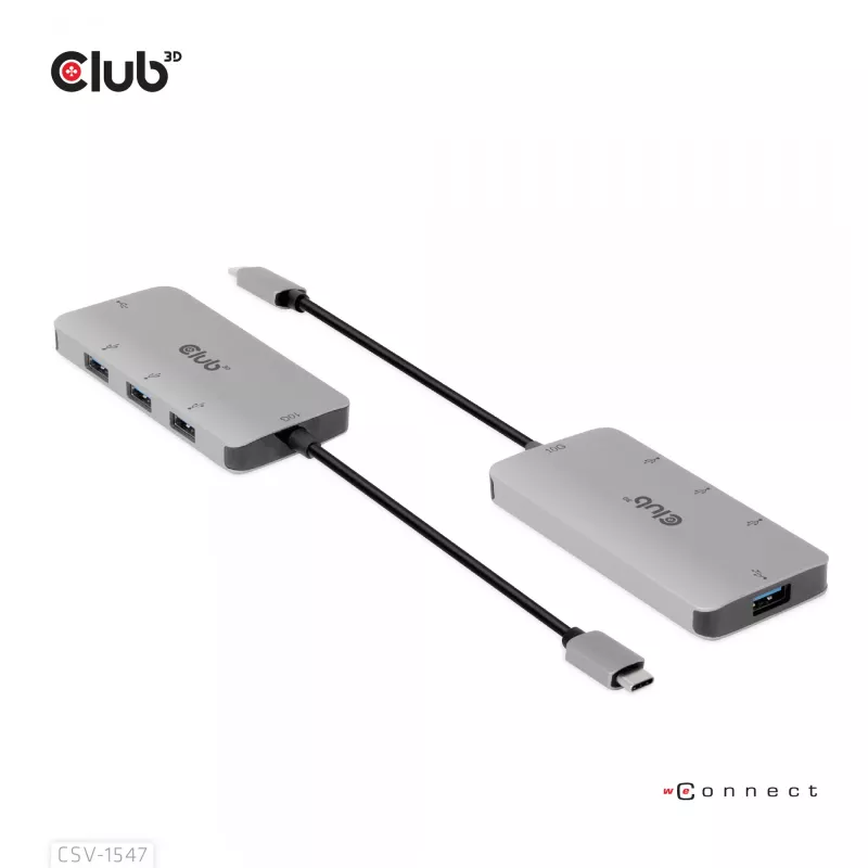 CLUB3D 4-Port USB-A Hub für USB-C – 10 Gbps schnelle Übertragung