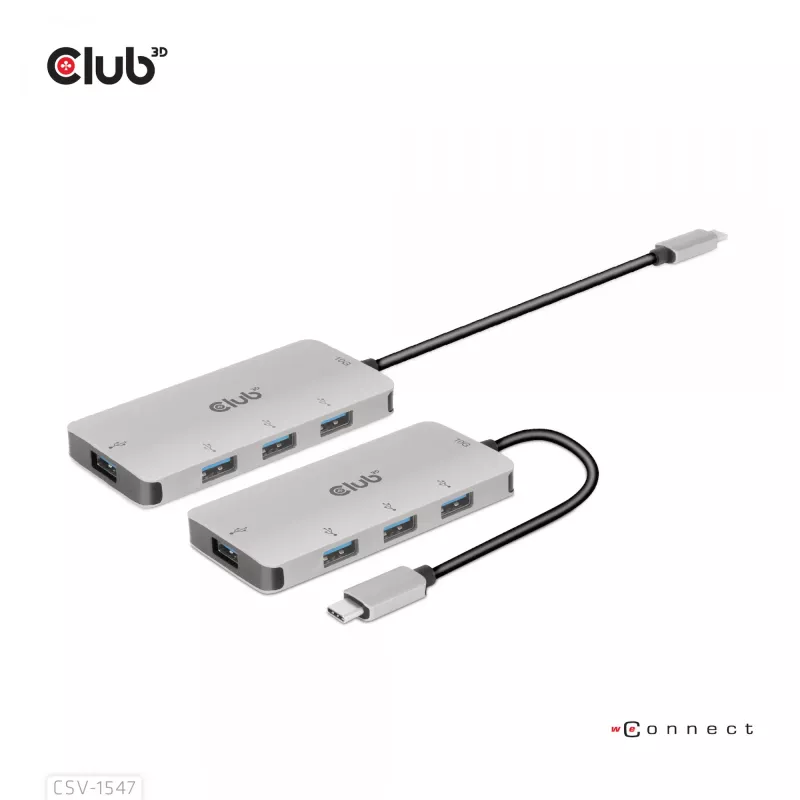 CLUB3D 4-Port USB-A Hub für USB-C – 10 Gbps schnelle Übertragung