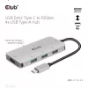 CLUB3D 4-Port USB-A Hub für USB-C – 10 Gbps schnelle Übertragung