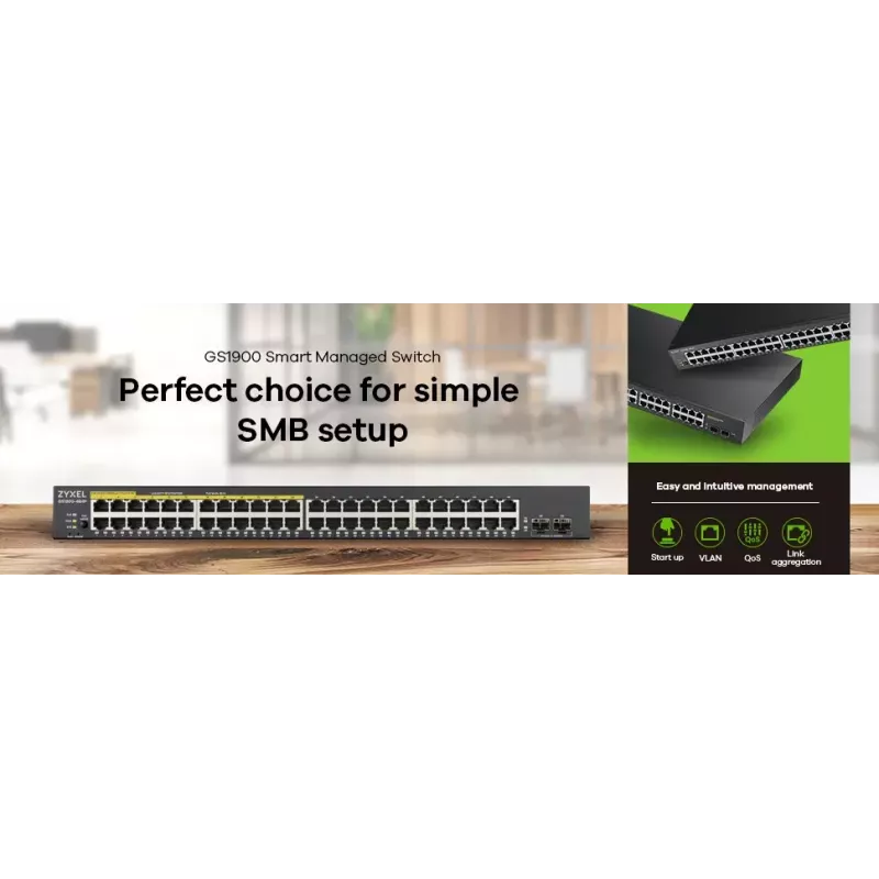 Zyxel GS1900-48-EU0102F Netzwerk-Switch L2 Gigabit Ethernet (10/100/1000) schwarz