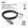 CLUB3D USB Gen2 Type-C auf HDMI 4K120Hz 8K60Hz HDR10 mit DSC1.2 aktives Kabel M/M 3m / 9.84ft
