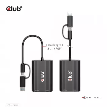 CLUB3D USB Gen1 Typ-C/-A zu Dual HDMI (4K/30Hz) / VGA (1080/60Hz)