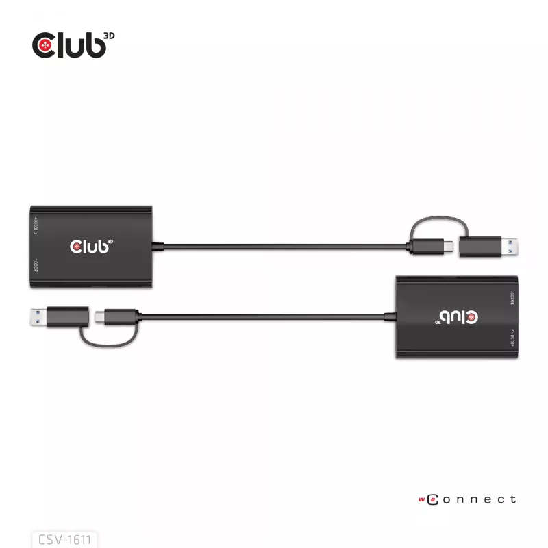 CLUB3D USB Gen1 Typ-C/-A zu Dual HDMI (4K/30Hz) / VGA (1080/60Hz)