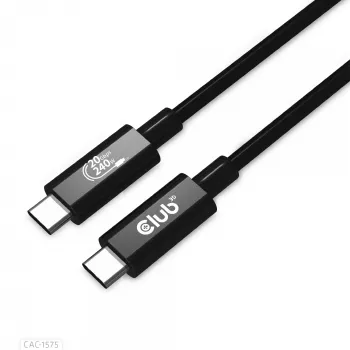 CLUB3D USB4 Gen2x2 Type-C bidirektionales Kabel 4K60Hz, Daten 20Gbps, PD 240W(48V/5A) EPR M/M 2m