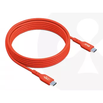 USB-C-zu-USB-C-Bidirektionales Kabel CLUB3D CAC-1573, USB4 Gen 2x2, 2 m, Rot, PD bis zu 240 W