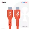 USB-C-zu-USB-C-Bidirektionales Kabel CLUB3D CAC-1573, USB4 Gen 2x2, 2 m, Rot, PD bis zu 240 W