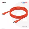 USB-C-zu-USB-C-Bidirektionales Kabel CLUB3D CAC-1573, USB4 Gen 2x2, 2 m, Rot, PD bis zu 240 W
