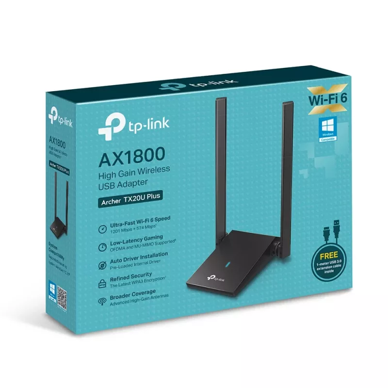 Wireless Adapter TP-Link AX1800 Dual Antennas 2,4 GHz 5 GHz Wi-Fi 6