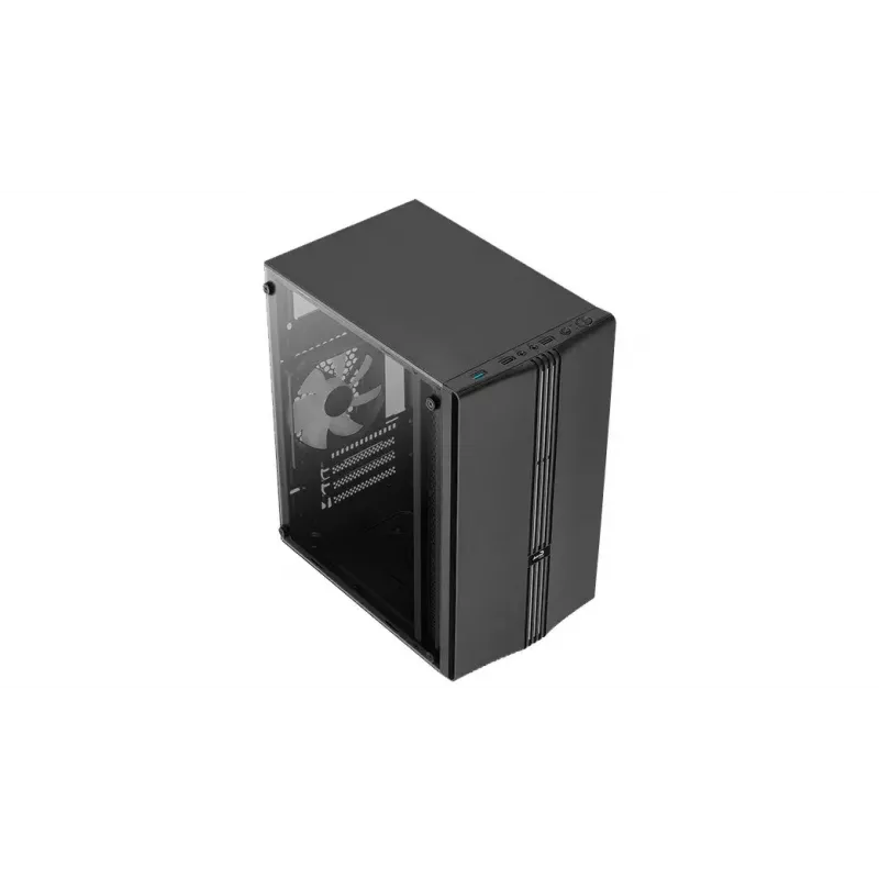 Aerocool Evo Mini RGB Micro-ATX-Mini-Tower-Gehäuse, Schwarz, mit Sichtfenster