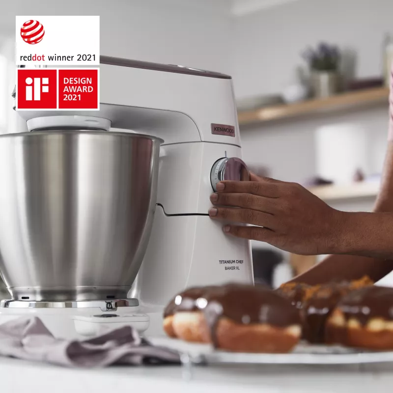 Kenwood Titanium Chef Baker XL Küchenmaschine 1200 W 7 L Weiß mit integrierter Waage