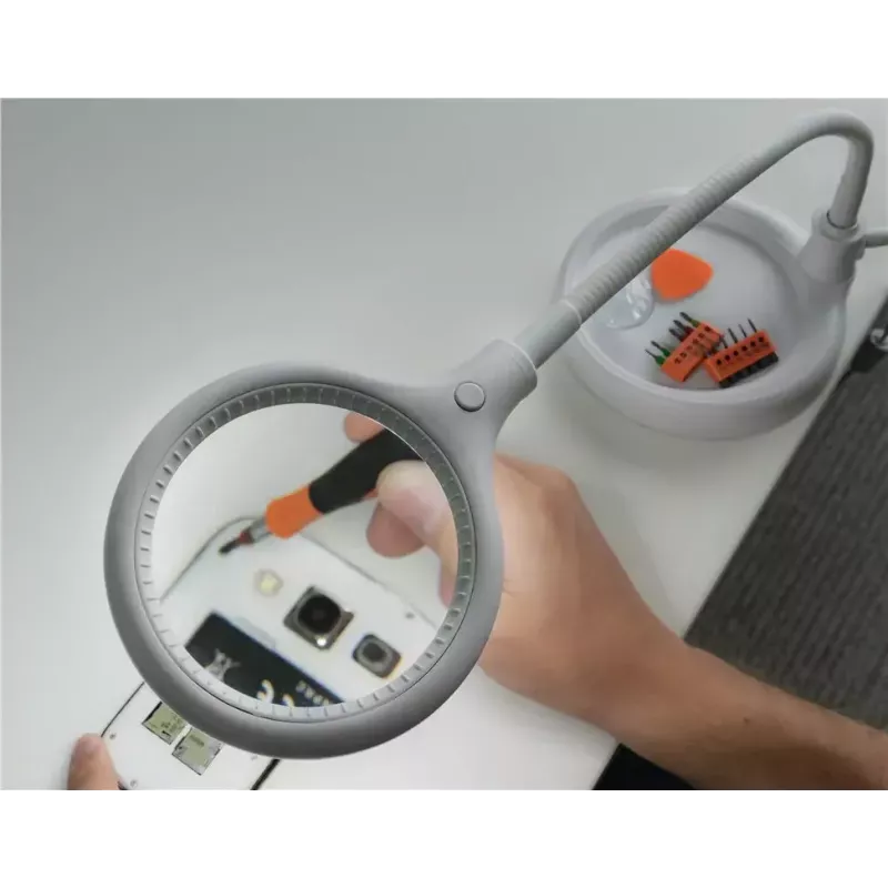 Goobay LED-Lupenlampe mit Standfuß und Klemme 6 W Vergrößerung 1.75x