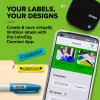 DYMO LetraTag 200B Bluetooth Etikettendrucker | Kompakter Etikettendrucker | Verbindet sich über drahtlose Bluetooth-Technologie mit iOS und Android | Enthält 1 weißes Papieretikettband | Schwarz