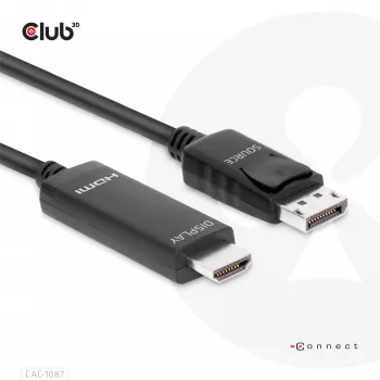 CLUB3D DisplayPort 1.4 auf HDMI 4K120Hz oder 8K60Hz HDR10 Kabel M/M 3m/9,84ft