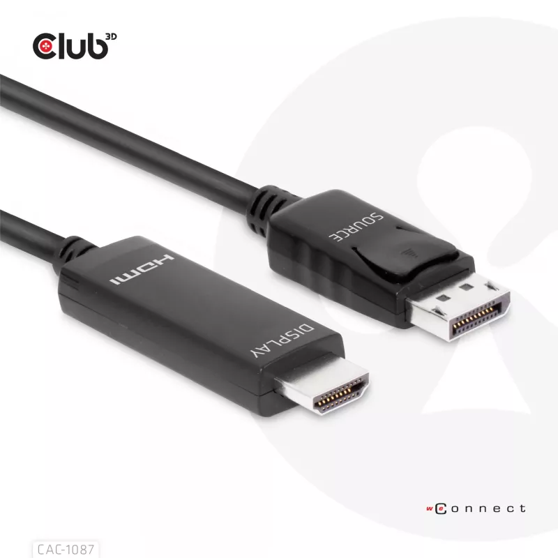 CLUB3D DisplayPort 1.4 auf HDMI 4K120Hz oder 8K60Hz HDR10 Kabel M/M 3m/9,84ft