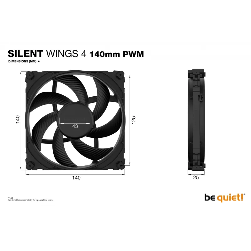 be quiet! SILENT WINGS 4 | 140mm PWM Computergehäuselüfter 14 cm Schwarz 1 Stück