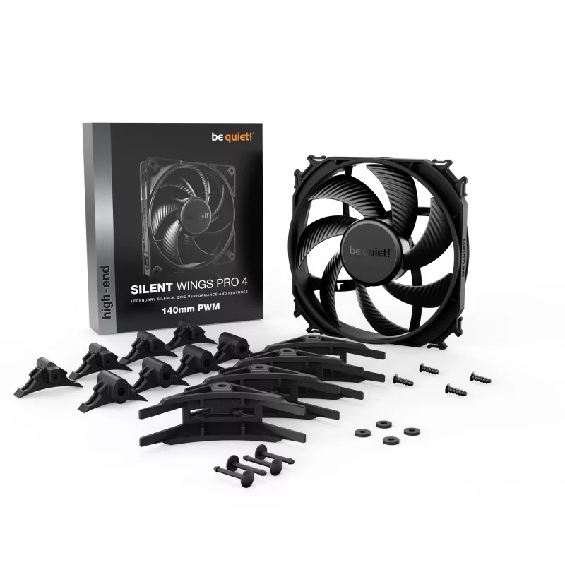 be quiet SILENT WINGS PRO 4 | 140mm PWM Computergehäuse-Lüfter 14 cm Schwarz 1 Stk.