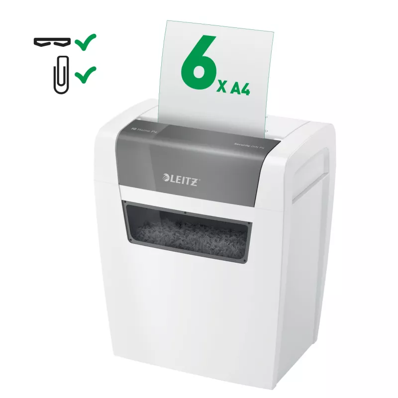 Leitz 80340000 Aktenvernichter, Partikelschnitt, 70 dB, 22 cm, weiß