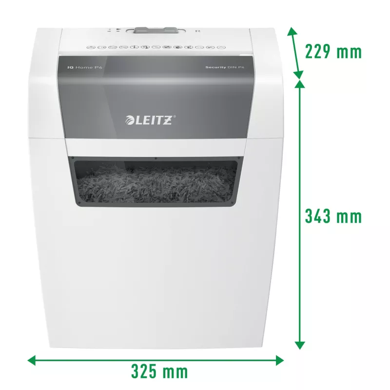 Leitz 80340000 Aktenvernichter, Partikelschnitt, 70 dB, 22 cm, weiß