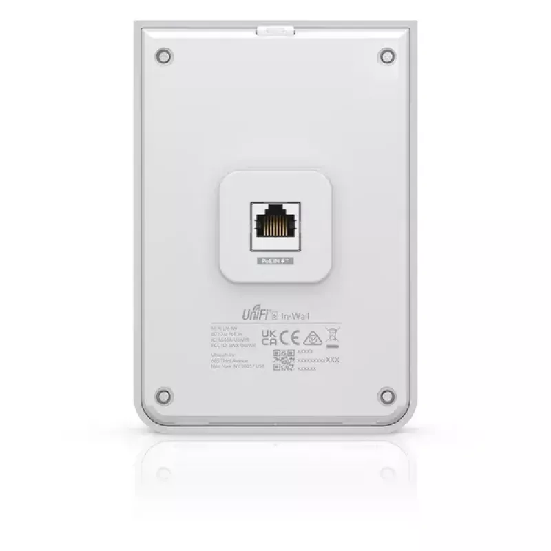 Access Point UBIQUITI Unifi 6 In-Wall U6-IW — Dualband 2,4/5 GHz, 4800 Mbit/s, 5x RJ-45, PoE, weiß
