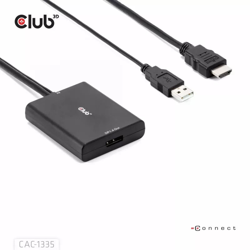 CLUB3D HDMI + Micro USB zu DisplayPort™ 4K120Hz oder 8K30Hz M/F aktiver Adapter