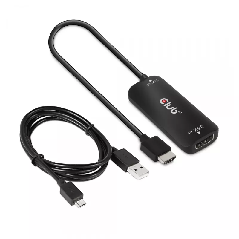 CLUB3D HDMI + Micro USB zu DisplayPort™ 4K120Hz oder 8K30Hz M/F aktiver Adapter