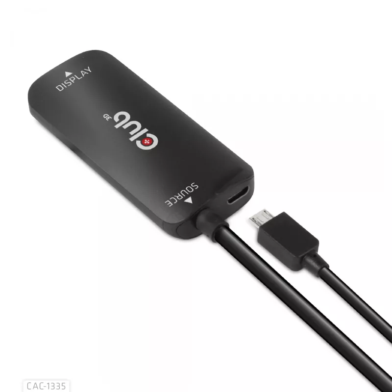 CLUB3D HDMI + Micro USB zu DisplayPort™ 4K120Hz oder 8K30Hz M/F aktiver Adapter