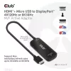 CLUB3D HDMI + Micro USB zu DisplayPort™ 4K120Hz oder 8K30Hz M/F aktiver Adapter