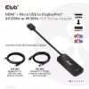 CLUB3D HDMI + Micro USB zu DisplayPort™ 4K120Hz oder 8K30Hz M/F aktiver Adapter