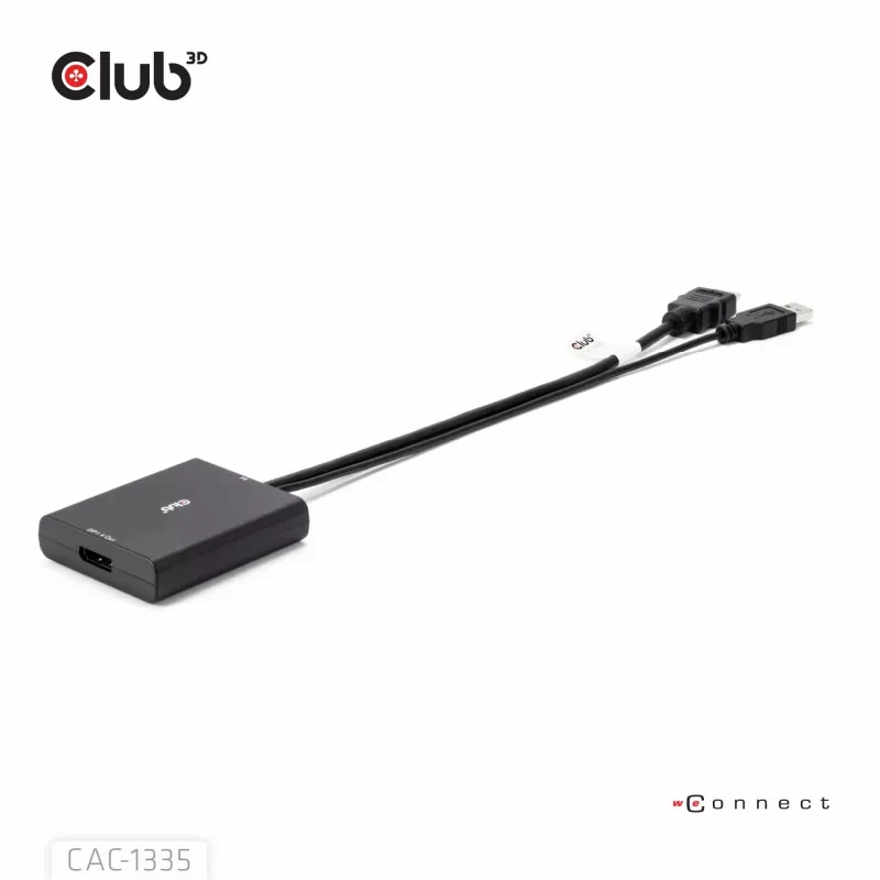 CLUB3D HDMI + Micro USB zu DisplayPort™ 4K120Hz oder 8K30Hz M/F aktiver Adapter