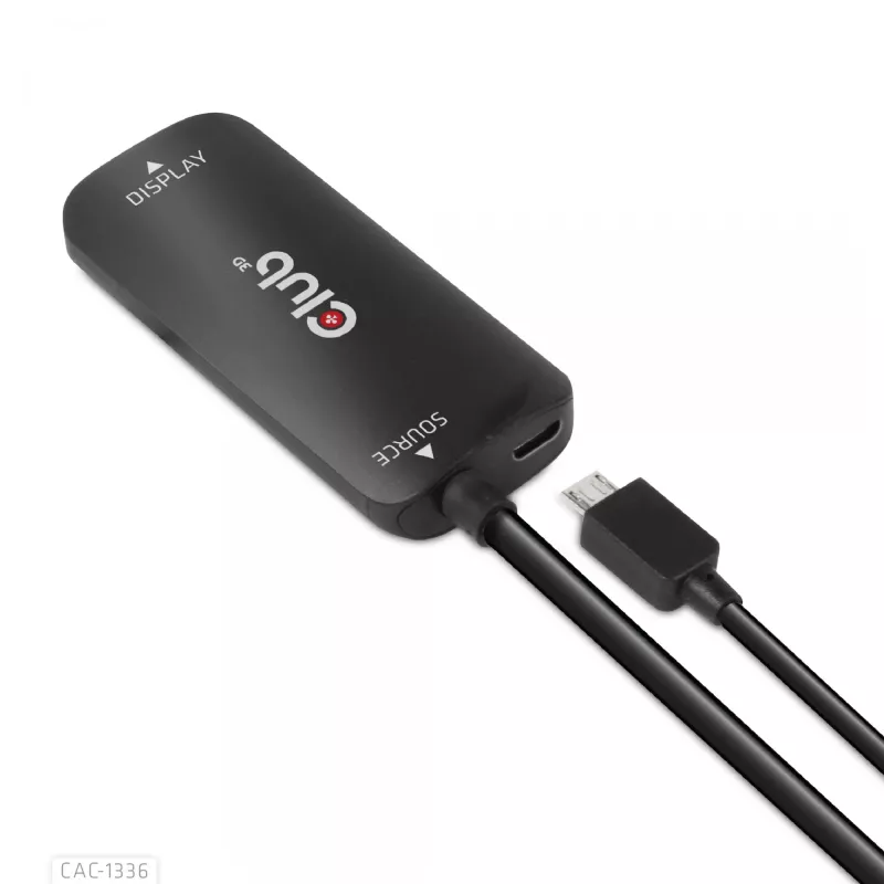 CLUB3D HDMI + Micro USB auf USB Typ-C 4K120Hz oder 8K30Hz M/F aktiver Adapter