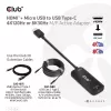 CLUB3D HDMI + Micro USB auf USB Typ-C 4K120Hz oder 8K30Hz M/F aktiver Adapter