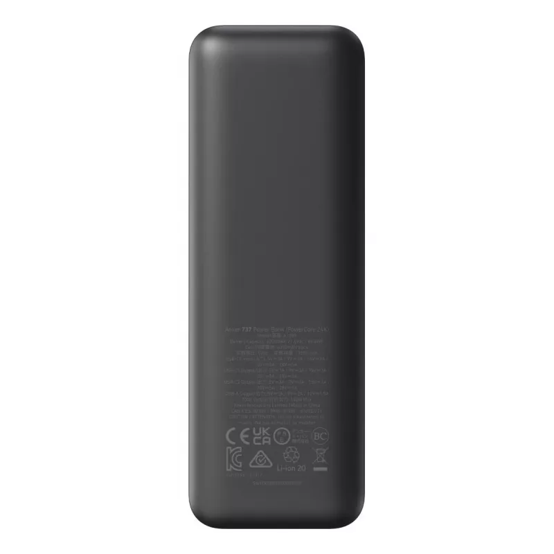 Tragbares Ladegerät Anker 737 (A1289011) – 24000 mAh, 140 W, 2× USB-C + 1× USB-A, Silber/Schwarz