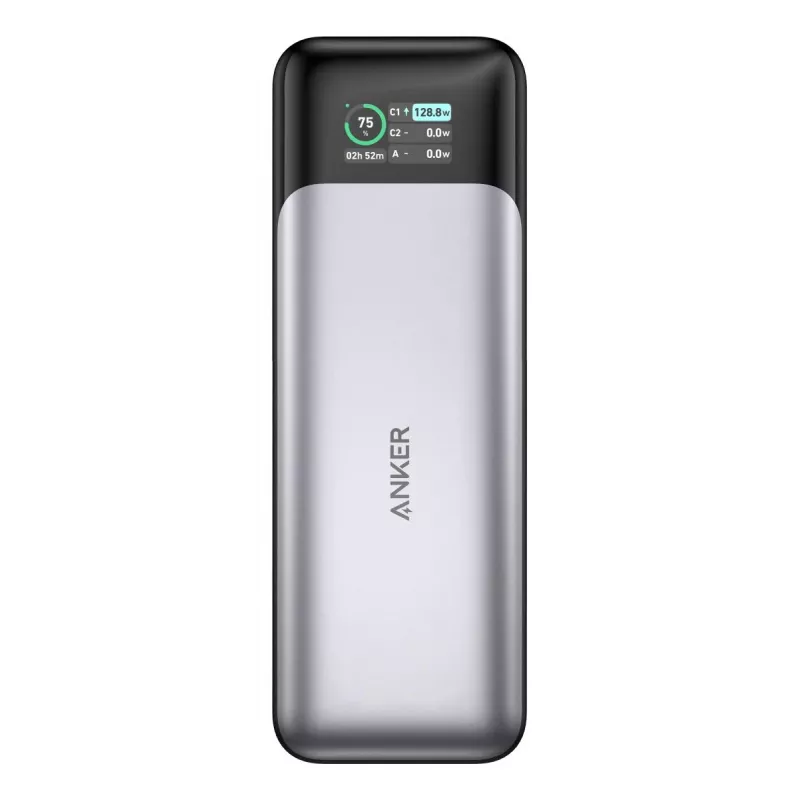 Tragbares Ladegerät Anker 737 (A1289011) – 24000 mAh, 140 W, 2× USB-C + 1× USB-A, Silber/Schwarz