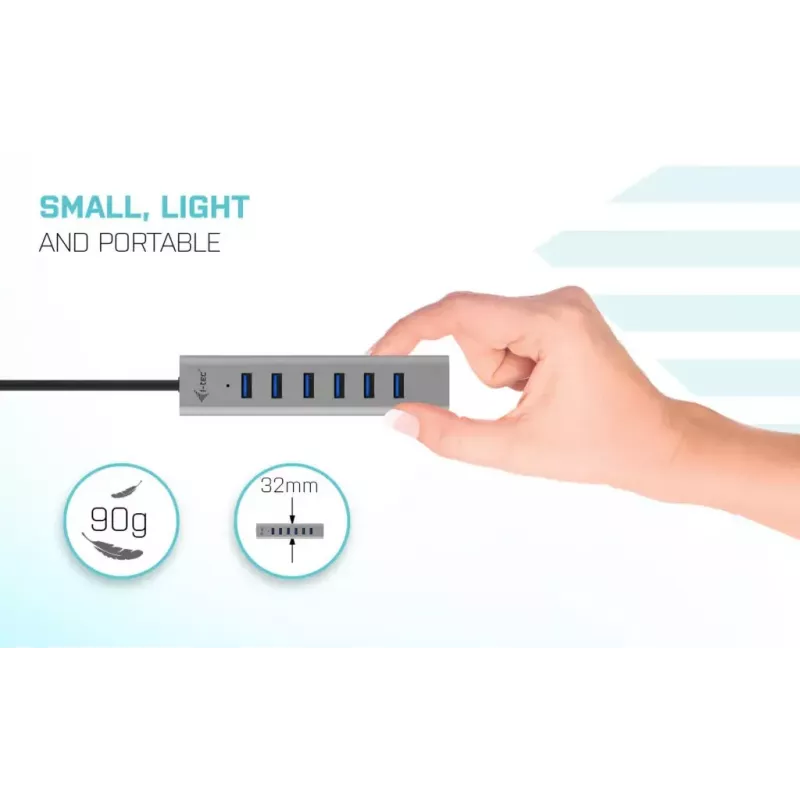 i-tec USB-C Lade-Metall-HUB 7 Port USB 3.2 Gen 1 Type-C Type-A