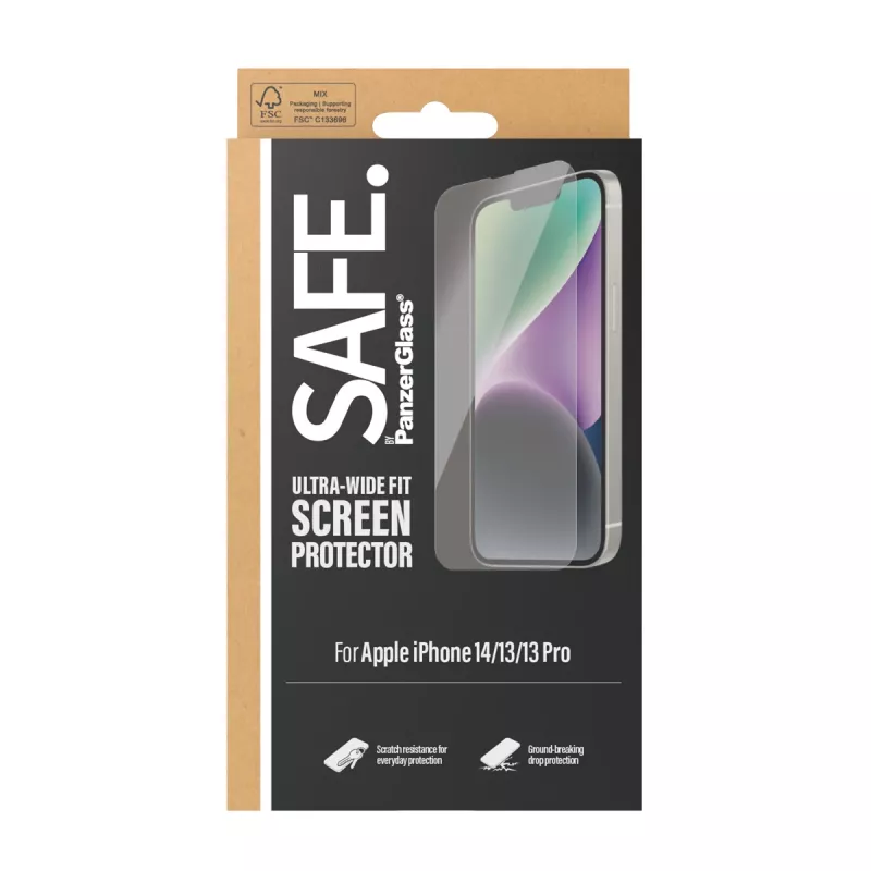 PanzerGlass SAFE. by ® Displayschutzfolie iPhone 14 | 13 | 13 Pro | Ultra-Wide Fit