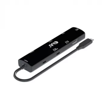 CLUB3D USB4™ Gen3x2 Type-C, 6-in-1-Hub mit HDMI™ 8K60Hz oder 4K120Hz, 2xUSB Type-A(10G), Ethernet RJ45(2.5G) und 2xUSB Type-C, 1x Data(10G) und 1xPD3.0 Laden 100 W