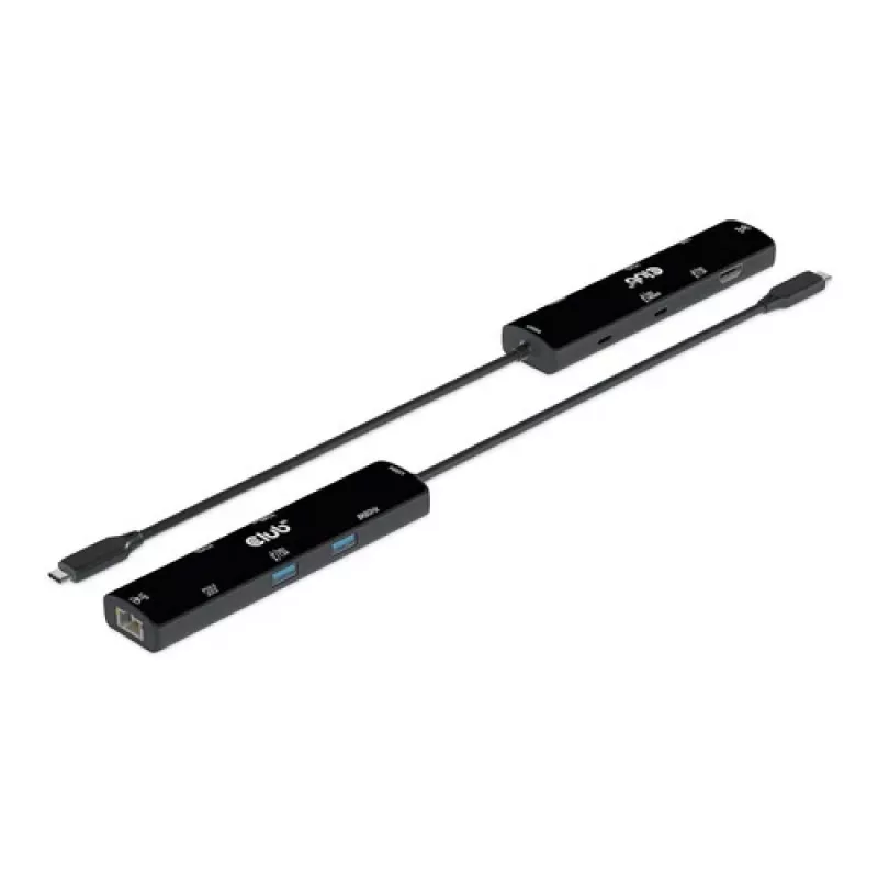 CLUB3D USB4™ Gen3x2 Type-C, 6-in-1-Hub mit HDMI™ 8K60Hz oder 4K120Hz, 2xUSB Type-A(10G), Ethernet RJ45(2.5G) und 2xUSB Type-C, 1x Data(10G) und 1xPD3.0 Laden 100 W